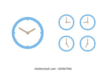 Time set icon. Clock set icon.