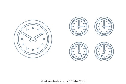 Time set icon. Clock set icon.