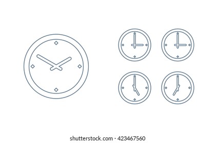 Time set icon. Clock set icon.