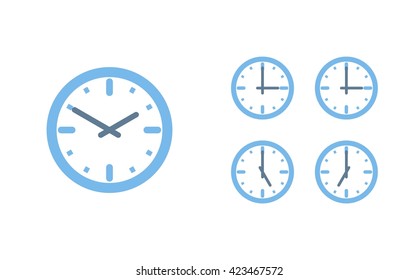 Time set icon. Clock set icon.