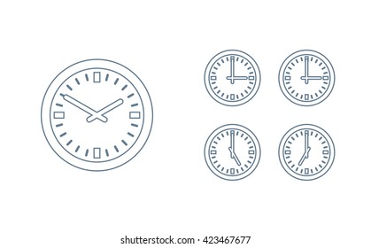 Time set icon. Clock set icon.