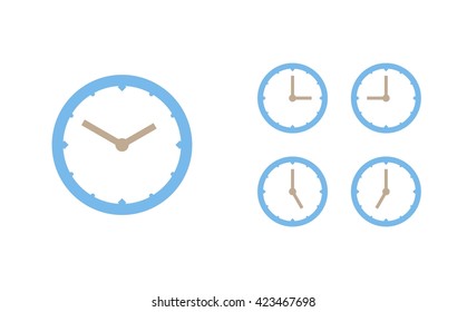 Time set icon. Clock set icon.