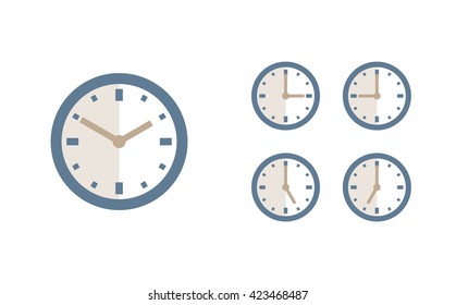 Time set icon. Clock set icon.