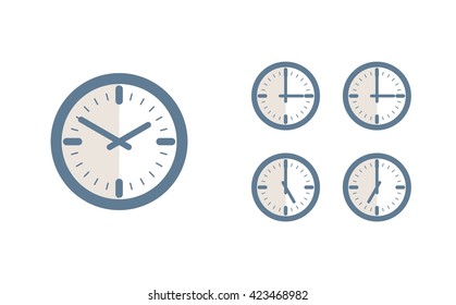 Time set icon. Clock set icon.