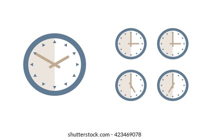 Time set icon. Clock set icon.