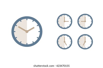 Time set icon. Clock set icon.