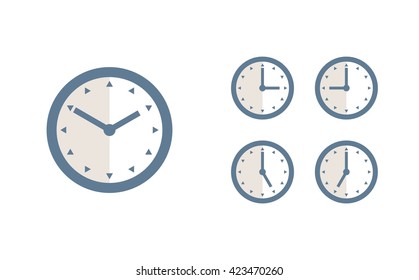 Time set icon. Clock set icon.