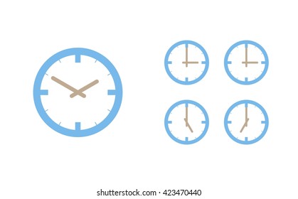 Time set icon. Clock set icon.