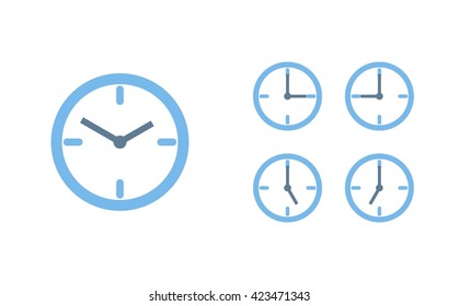 Time set icon. Clock set icon.