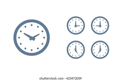 Time set icon. Clock set icon.