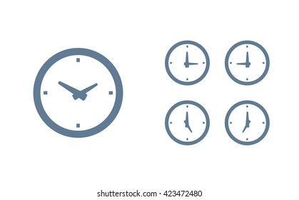 Time set icon. Clock set icon.