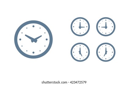 Time set icon. Clock set icon.