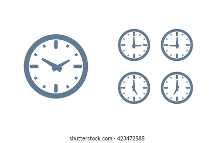 Time set icon. Clock set icon.