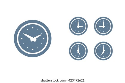 Time set icon. Clock set icon.