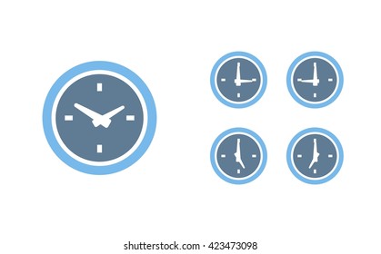 Time set icon. Clock set icon.