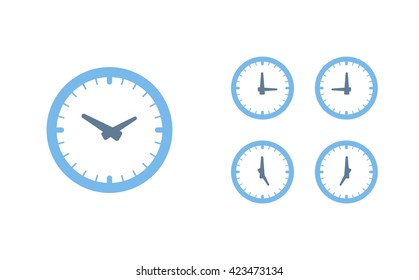 Time set icon. Clock set icon.