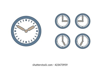Time set icon. Clock set icon.