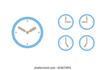 Time set icon. Clock set icon.