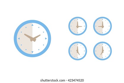 Time set icon. Clock set icon.