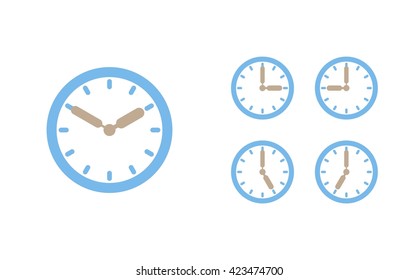 Time set icon. Clock set icon.