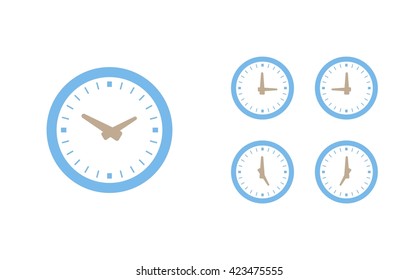 Time set icon. Clock set icon.