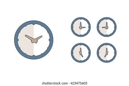Time set icon. Clock set icon.