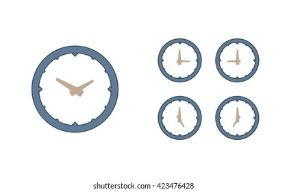 Time set icon. Clock set icon.