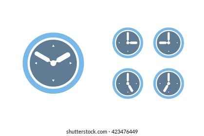 Time set icon. Clock set icon.