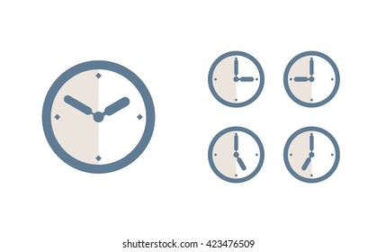 Time set icon. Clock set icon.