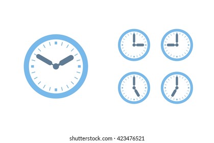 Time set icon. Clock set icon.