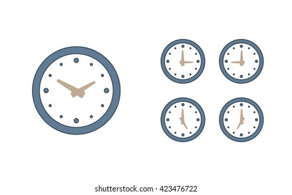 Time set icon. Clock set icon.