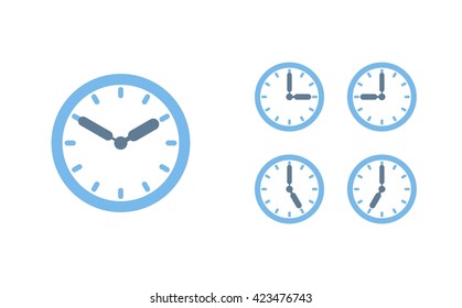 Time set icon. Clock set icon.