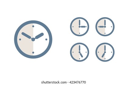 Time set icon. Clock set icon.