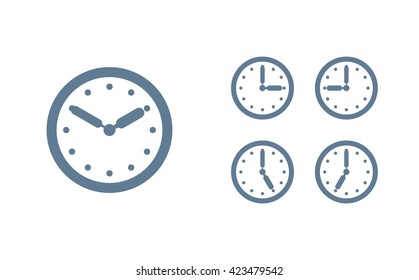 Time set icon. Clock set icon.