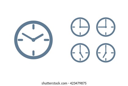 Time set icon. Clock set icon.