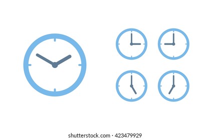 Time set icon. Clock set icon.