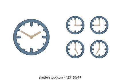 Time set icon. Clock set icon.