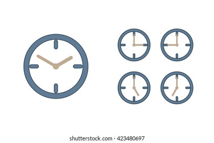Time set icon. Clock set icon.