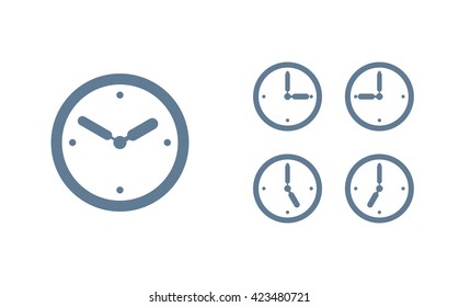 Time set icon. Clock set icon.