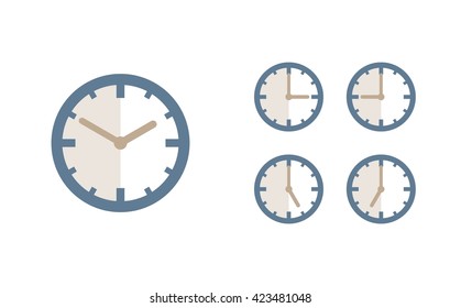 Time set icon. Clock set icon.