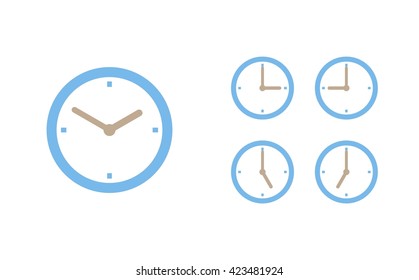 Time set icon. Clock set icon.