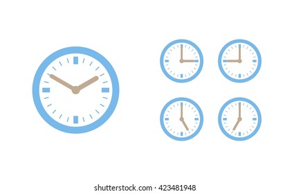 Time set icon. Clock set icon.