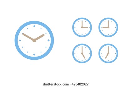 Time set icon. Clock set icon.