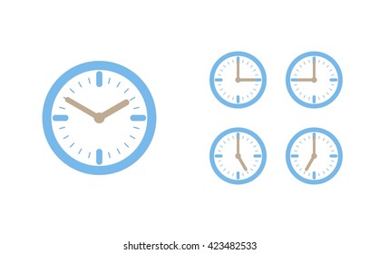Time set icon. Clock set icon.