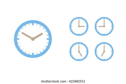 Time set icon. Clock set icon.