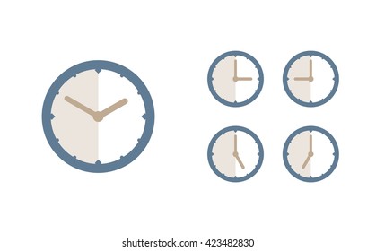 Time set icon. Clock set icon.