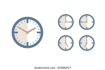 Time set icon. Clock set icon.