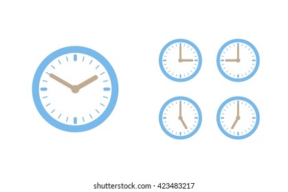 Time set icon. Clock set icon.