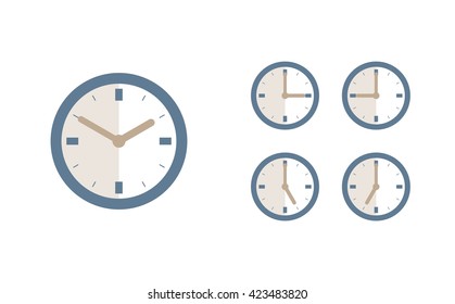 Time set icon. Clock set icon.