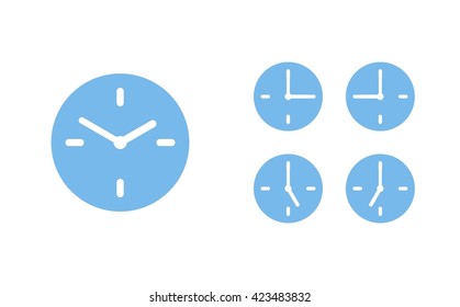 Time set icon. Clock set icon.